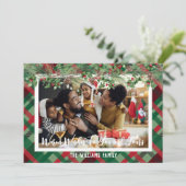 Persoonlijke kerstkaart met foto en plaid Holiday Kaart (Staand voorkant)