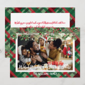 Persoonlijke Kerstkaart met foto en ruitmotief voo Kaart (Voorkant / Achterkant)