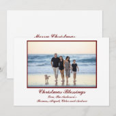 Persoonlijke kerstkaart met foto, Rood (Voorkant / Achterkant)
