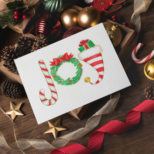 Persoonlijke Kerstkaart met Joy Feestdagen Kaart