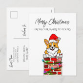 Persoonlijke kerstkaart met kerstmis met Santa Cor Feestdagenkaart (Voorkant / Achterkant)