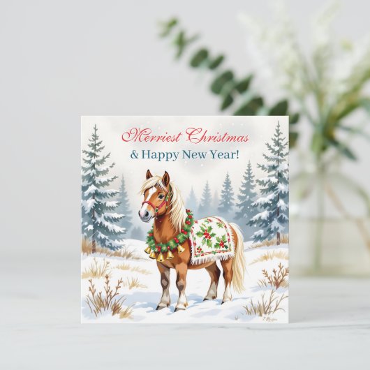 Persoonlijke Kerstkaart met Shetlanders (Staand voorkant)