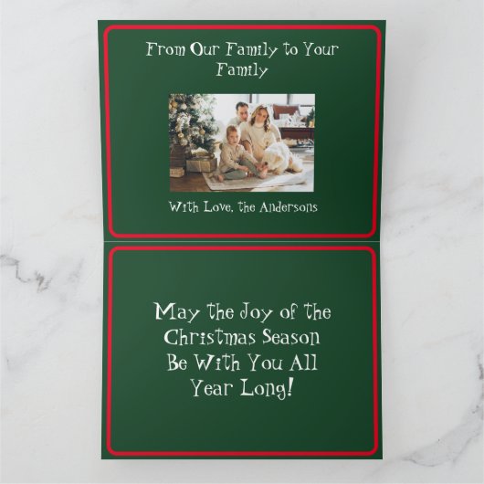 Persoonlijke kerstkaart op de nativescherm bedankkaart (Binnen)