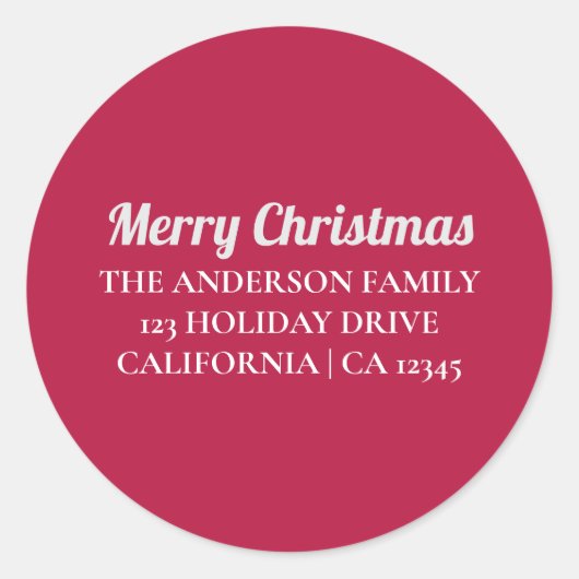 Persoonlijke Kerstkaart Retouradres Sticker (Voorkant)