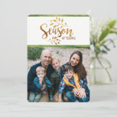 Persoonlijke kerstkaart 'Seizoen van dank' 5 foto' (Staand voorkant)