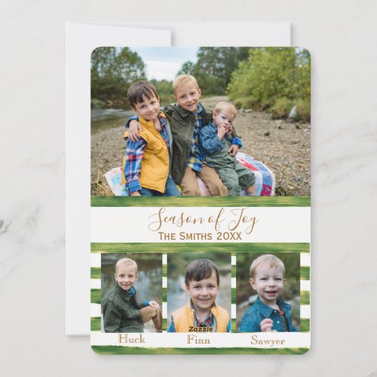 Persoonlijke kerstkaart 'Seizoen van dank' 5 foto' (Achterkant)