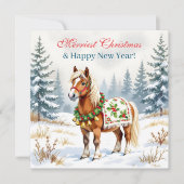 Persoonlijke Kerstkaart Shetlandpony (Voorkant)