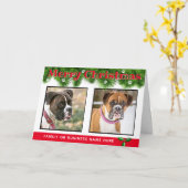 Persoonlijke kerstkaart van de honden kaart (Gele Bloem)