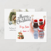 Persoonlijke kerstkaart voor beste vriend(in) kaart (Voorkant / Achterkant)