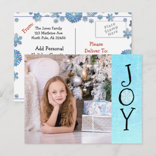 Persoonlijke kerstkaart voor de fotoserie feestdagenkaart (Voorkant / Achterkant)