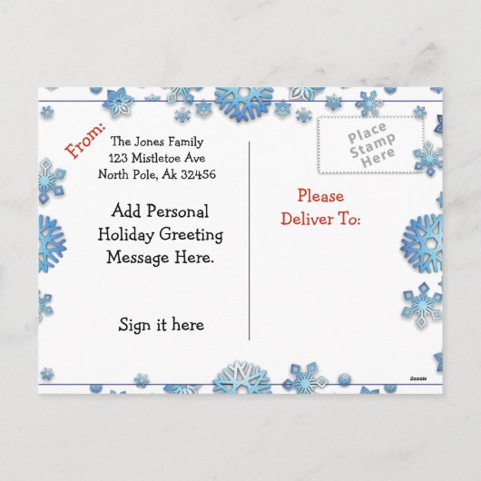 Persoonlijke kerstkaart voor de fotoserie feestdagenkaart (Achterkant)