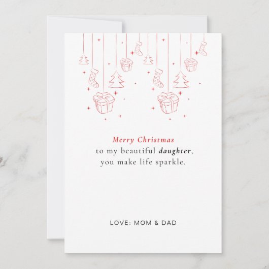 Persoonlijke kerstkaart voor dochter (Voorkant)