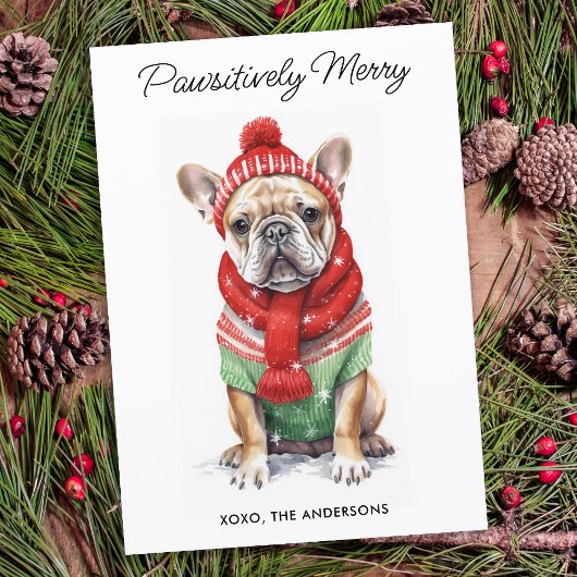 Persoonlijke Kerstkaart voor Franse Bulldog Liefhe