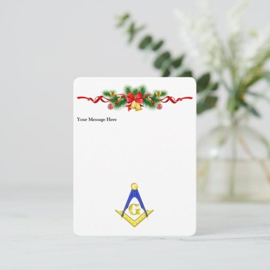 Persoonlijke kerstkaart voor freemason (Staand voorkant)
