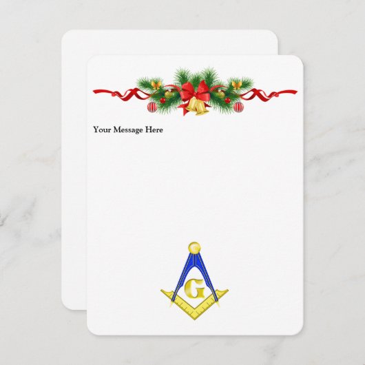 Persoonlijke kerstkaart voor freemason (Voorkant / Achterkant)