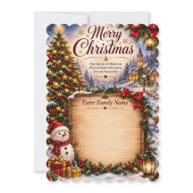 Persoonlijke kerstkaart voor het gezin