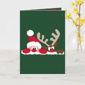 Persoonlijke kerstkaart voor Kerstmis en rendieren Kaart (Gele Bloem)