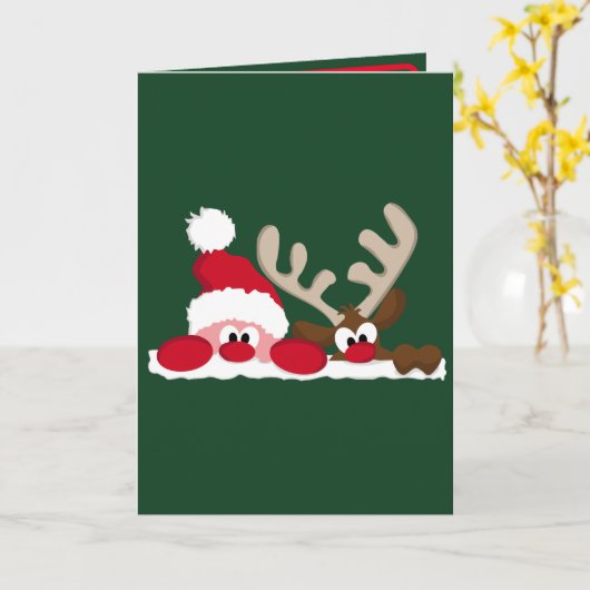 Persoonlijke kerstkaart voor Kerstmis en rendieren Kaart (Gele Bloem)