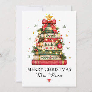 Persoonlijke Kerstkaart voor Leraar Boekliefhebb