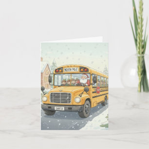 Persoonlijke kerstkaart voor schoolbuschauffeurs feestdagen kaart