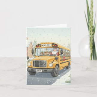 Persoonlijke kerstkaart voor schoolbuschauffeurs feestdagen kaart
