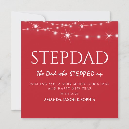 Persoonlijke Kerstkaart voor Stiefvader Modern (Voorkant)
