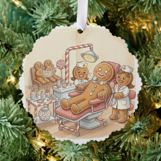Persoonlijke kerstkaart voor tandarts met gemberko ornament kaart