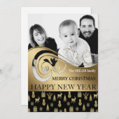 Persoonlijke kerstkaart zwart-wit foto (Voorkant / Achterkant)