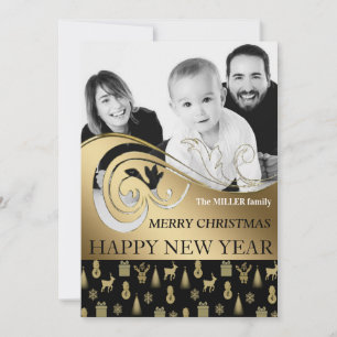 Persoonlijke kerstkaart zwart-wit foto