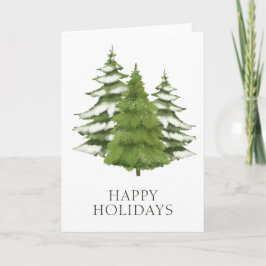 Persoonlijke kerstkaarten met bosbomen thema feestdagen kaart