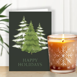 Persoonlijke kerstkaarten met bosbomen thema feestdagen kaart
