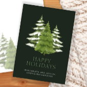 Persoonlijke kerstkaarten met bosbomen thema feestdagenkaart