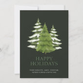 Persoonlijke kerstkaarten met bosbomen thema feestdagenkaart (Voorkant)