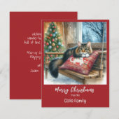 Persoonlijke Kerstkat Kerst Notitiekaartje (Voorkant / Achterkant)