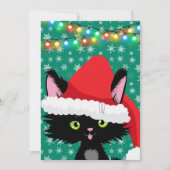 Persoonlijke kerstkat met Santa Hat Kaart (Voorkant)
