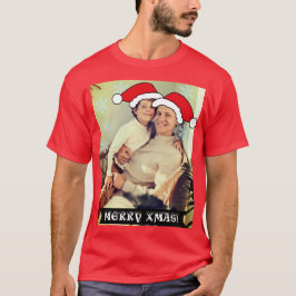 Persoonlijke kerstkerstkerstkerstfoto's pet foto T T-shirt