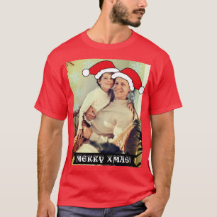 Persoonlijke kerstkerstkerstkerstfoto's pet foto T T-shirt