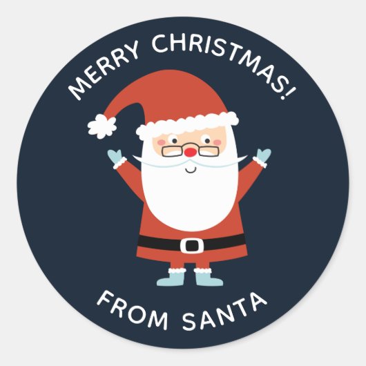 Persoonlijke kerstkerstkerstkerstman ronde sticker (Voorkant)