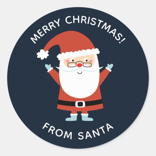 Persoonlijke kerstkerstkerstkerstman ronde sticker (Voorkant)