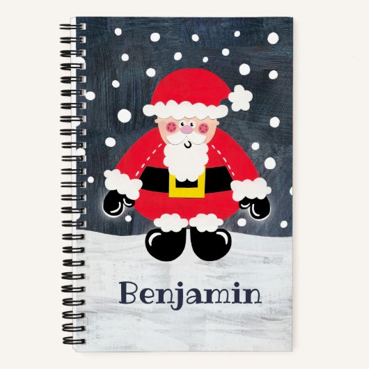 Persoonlijke kerstkerstkerstman notitieboek (Voorkant)