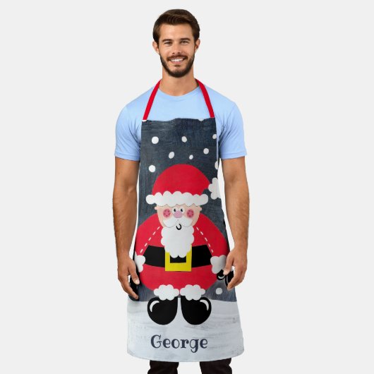 Persoonlijke kerstkerstkerstman schort (Gedragen)