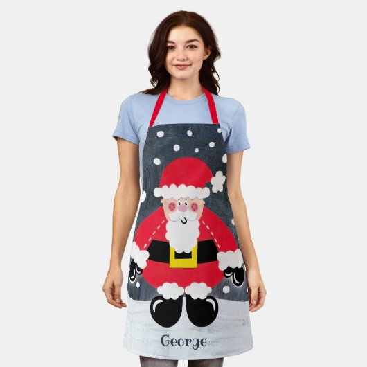 Persoonlijke kerstkerstkerstman schort (Gedragen)