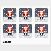 Persoonlijke kerstkerstkerstman vierkante sticker (Vel)