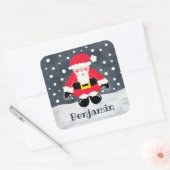 Persoonlijke kerstkerstkerstman vierkante sticker (Envelop)