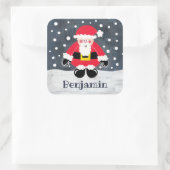 Persoonlijke kerstkerstkerstman vierkante sticker (Tas)