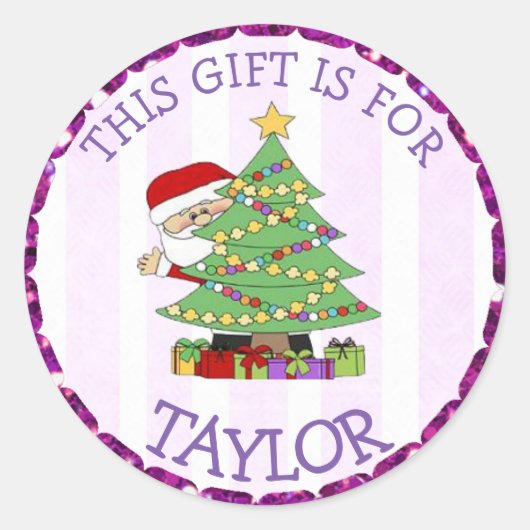 Persoonlijke kerstkerstman en -Labels Ronde Sticker (Voorkant)