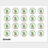 Persoonlijke kerstkerstman en -Labels Ronde Sticker (Vel)