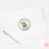 Persoonlijke kerstkerstman en -Labels Ronde Sticker (Envelop)