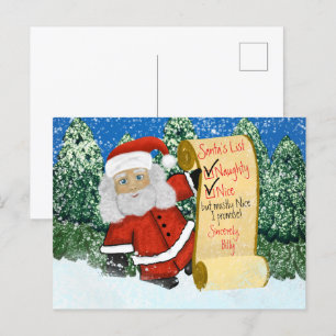 Persoonlijke kerstkerstnamenlijst Naughty Nice Briefkaart
