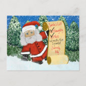Persoonlijke kerstkerstnamenlijst Naughty Nice Briefkaart (Voorkant)